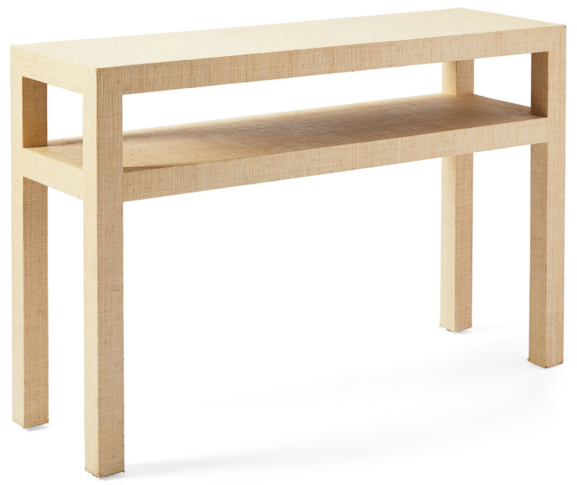 entryway-console-blake-raffia I decided on this stylish raffia console table for my entryway - love it!