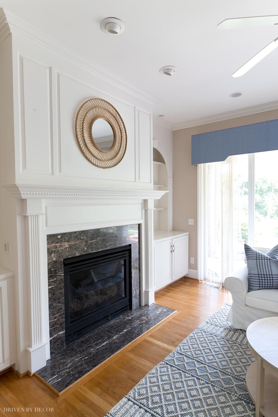 fireplace-spray-painted-black Our newly painted fireplace!