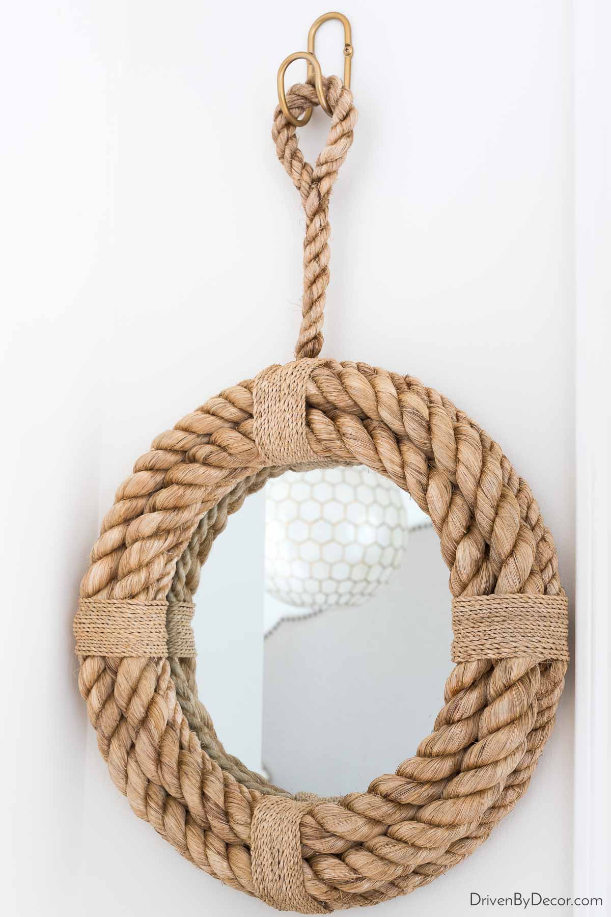 rub-n-buff-hook-mirror-1 Rope mirror hung with hook turned gold with Rub 'n Buff